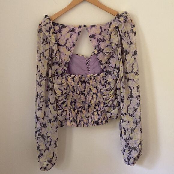 NWT Free People Mabel Printed Blouse - Picture 6 of 15